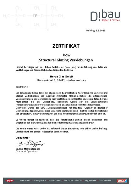 Vorschau: Structural Glazing – Dibau / Dow