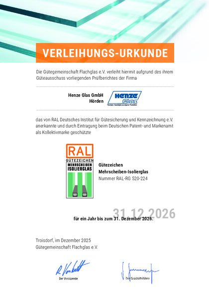 Vorschau: RAL-Gütezeichen Mehrscheiben-Isolierglas – Gütegemeinschaft Flachglas e. V.